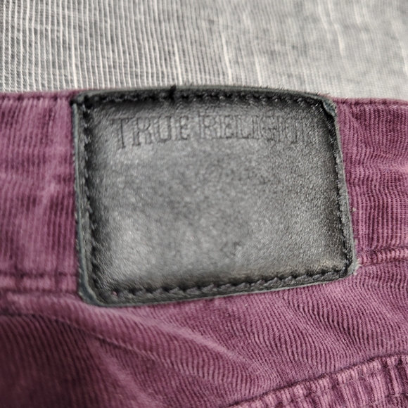 True Religion Halle Stretch Women's Size 28x29 Burgundy Corduroy Jeans - Picture 8 of 12